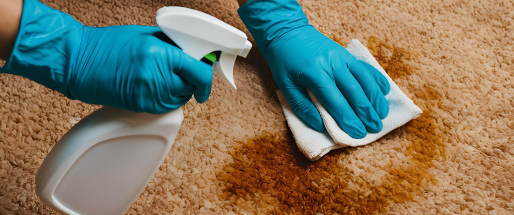 How do you clean vomit out of carpet